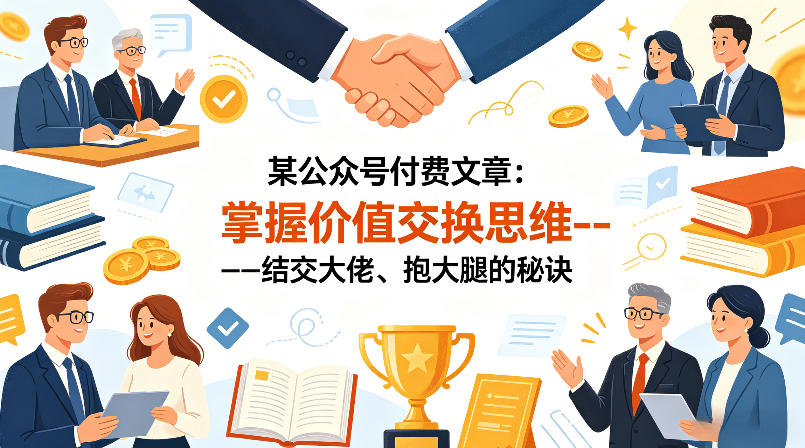 某公众号付费文章：掌握价值交换思维—-结交大佬、抱大腿的秘诀-锦程资源站