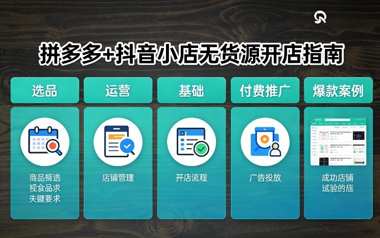 拼多多+抖音小店无货源开店，包括：选品、运营、基础、付费推广、爆款案例等(更新26年4月)-锦程资源站