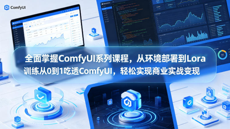 全面掌握ComfyUI系列课程，从环境部署到Lora训练从0到1吃透ComfyUI，轻松实现商业实战变现-锦程资源站