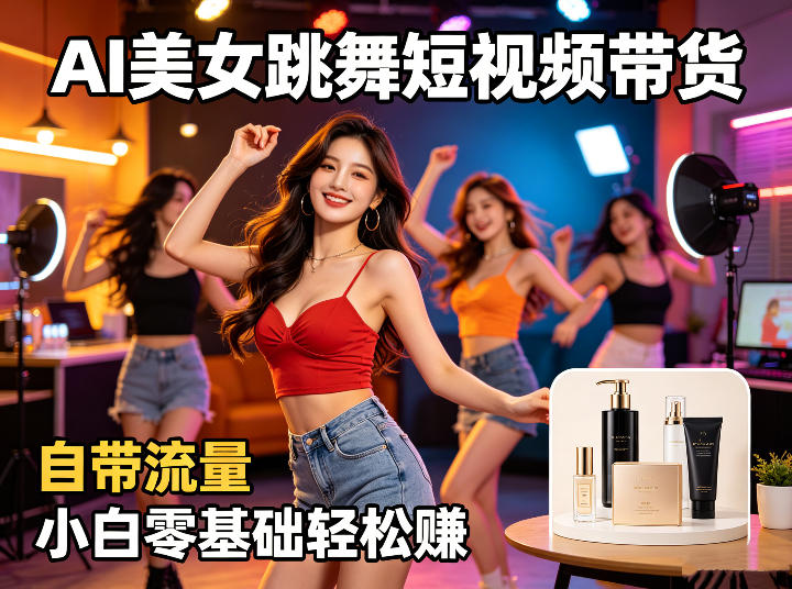 AI美女跳舞短视频带货：自带流量，小白零基础轻松賺，详细拆解-锦程资源站