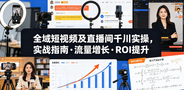 全域短视频及直播间千川实操，实战指南·流量增长·ROI提升-锦程资源站