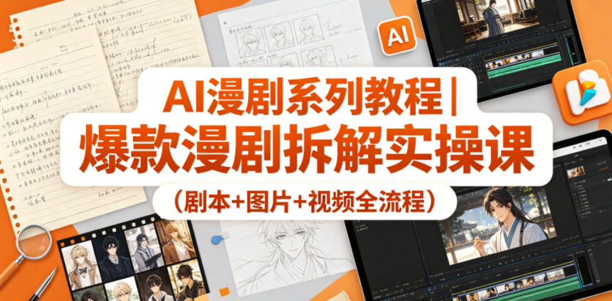 AI漫剧系列教程｜爆款漫剧拆解实操课（剧本+图片+视频全流程）-锦程资源站
