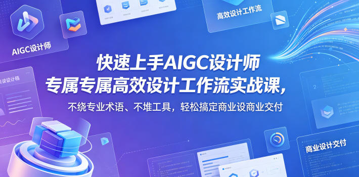 快速上手AIGC设计师专属高效设计工作流实战课，不绕专业术语、不堆工具，轻松搞定商业设计交付-锦程资源站