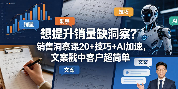 想提升销量缺洞察？销售洞察课20+技巧+AI加速，文案戳中客户超简单【原创双语字幕】-锦程资源站