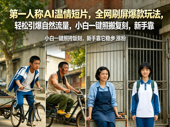 第一人称AI温情短片，全网刷屏爆款玩法，轻松引爆自然流量，小白一键照搬复刻，新手靠它稳步涨粉-锦程资源站