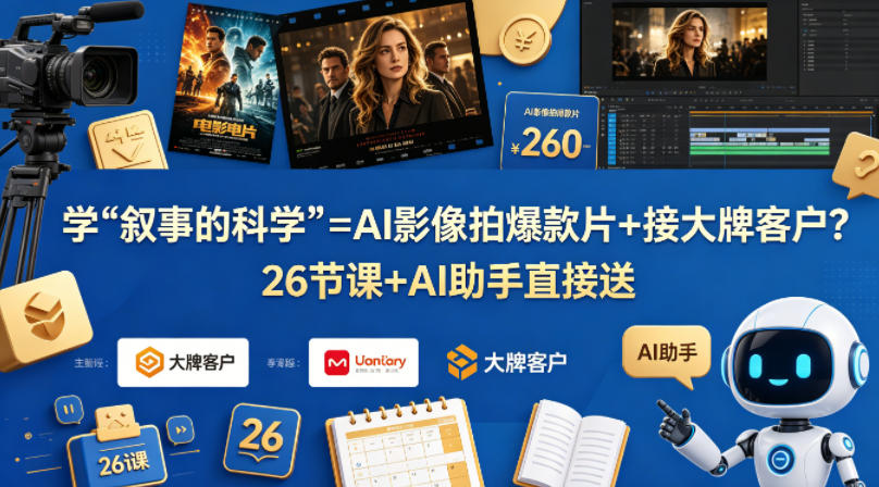 学《叙事的科学》=AI影像拍爆款片+接大牌客户？26节课+AI助手直接送【原创双语字幕】-锦程资源站