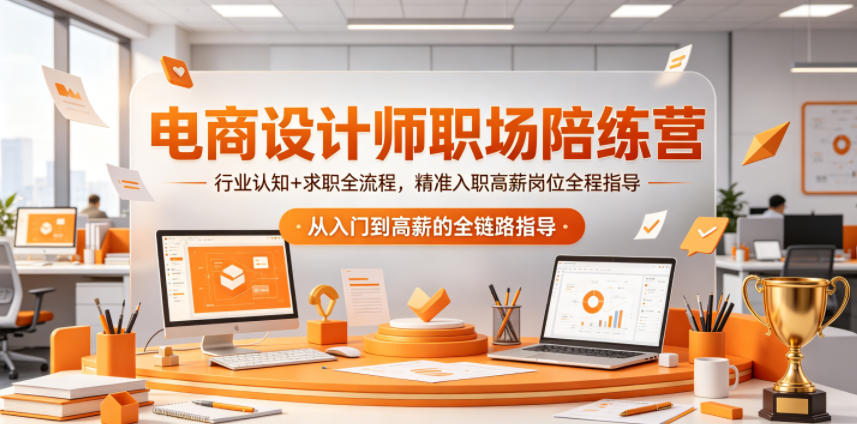 电商设计师职场陪练营，行业认知+求职全流程，精准入职高薪岗位全程指导-锦程资源站