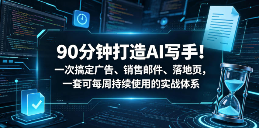 90分钟打造AI写手！一次搞定广告、销售邮件、落地页，一套可每周持续使用的实战体系【原创双语字幕】-锦程资源站