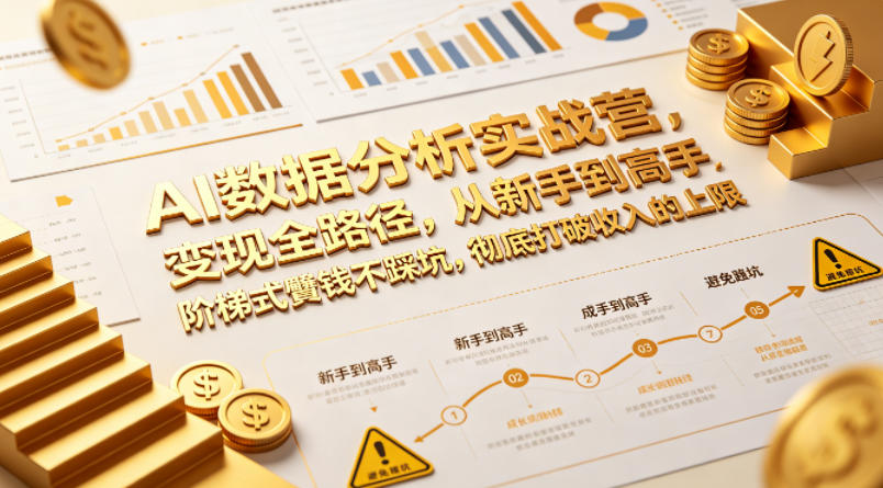 AI数据分析实战营，变现全路径，从新手到高手，阶梯式賺钱不踩坑，彻底打破收入的上限-锦程资源站