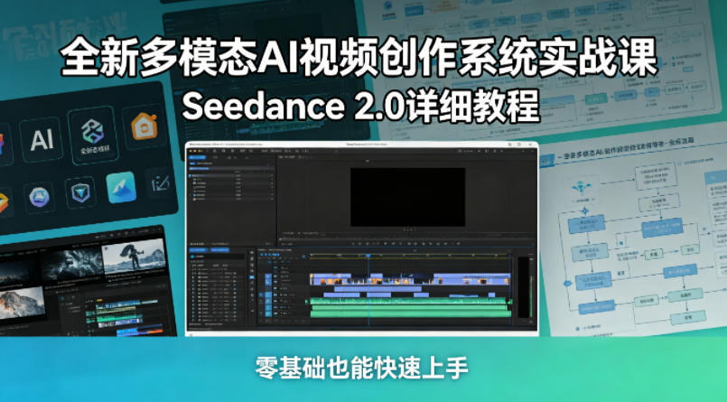 全新多模态AI视频创作系统实战课，Seedance 2.0详细教程，零基础也能快速上手-锦程资源站