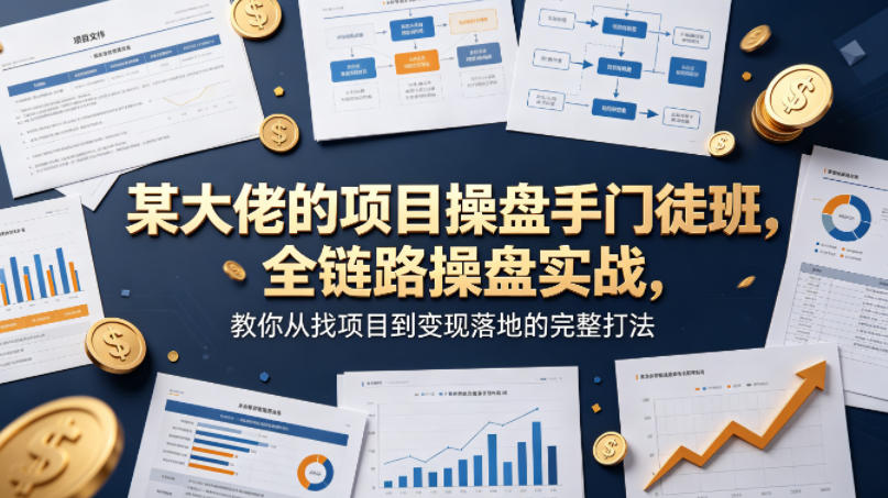 某大佬的项目操盘手门徒班，全链路操盘实战，教你从找项目到变现落地的完整打法-锦程资源站