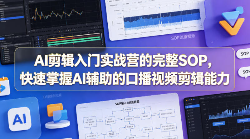 AI剪辑入门实战营的完整SOP，快速掌握AI辅助的口播视频剪辑能力-锦程资源站
