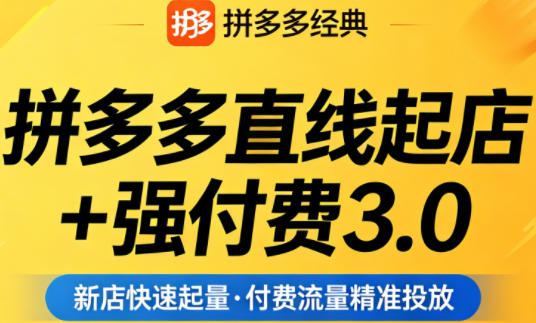 拼多多直线起店+强付费3.0，教你稳定起店、高效控投产、破解流量瓶颈（更新4月）-锦程资源站