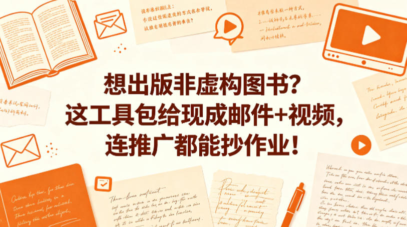 想出版非虚构图书？这工具包给现成邮件+视频，连推广都能抄作业！【原创双语字幕】-锦程资源站