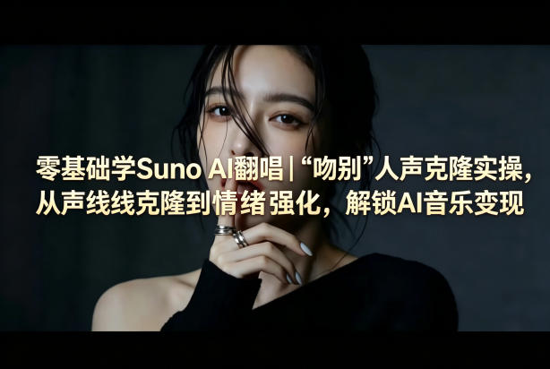 零基础学Suno AI翻唱｜《吻别》人声克隆实操，从声线克隆到情绪强化，解锁AI音乐变现-锦程资源站