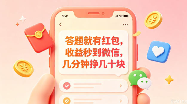 答题就有红包，收益秒到微信，几分钟挣几十块，学生党上班族宝妈都可以玩【揭秘】-锦程资源站