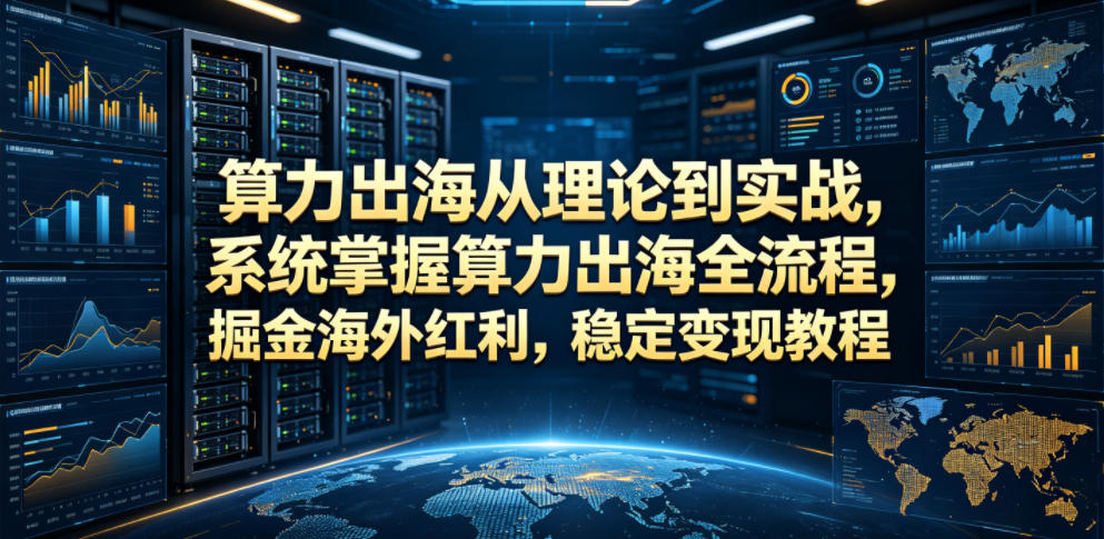 算力出海从理论到实战，系统掌握算力出海全流程，掘金海外红利，稳定变现教程-锦程资源站