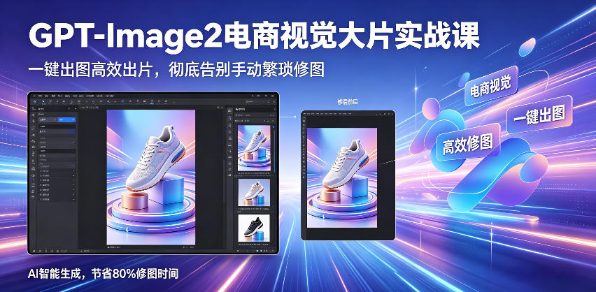 GPT-Image2电商视觉大片实战课，一键出图高效出片，彻底告别手动繁琐修图（更新）-锦程资源站