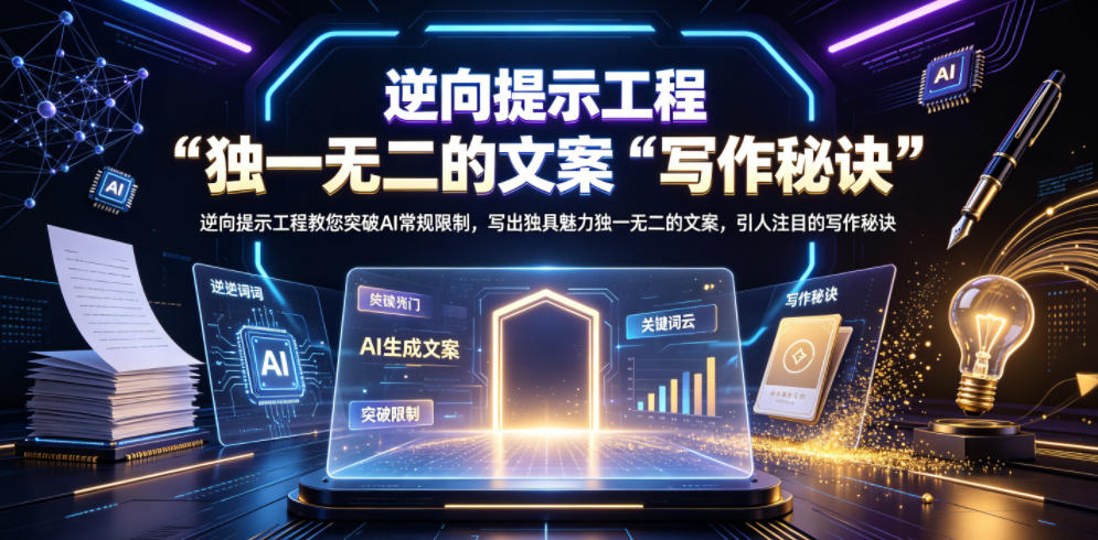逆向提示工程教您突破AI常规限制，写出独具魅力独一无二的文案，引人注目的写作秘诀【原创双语字幕】-锦程资源站