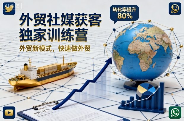 外贸社媒获客独家训练营，外贸新模式，快速做外贸（更新26年6月）-锦程资源站