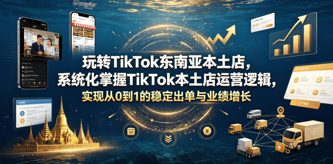 玩转TikTok东南亚本土店，系统化掌握TikTok本土店运营逻辑，实现从0到1的稳定出单与业绩增长-锦程资源站