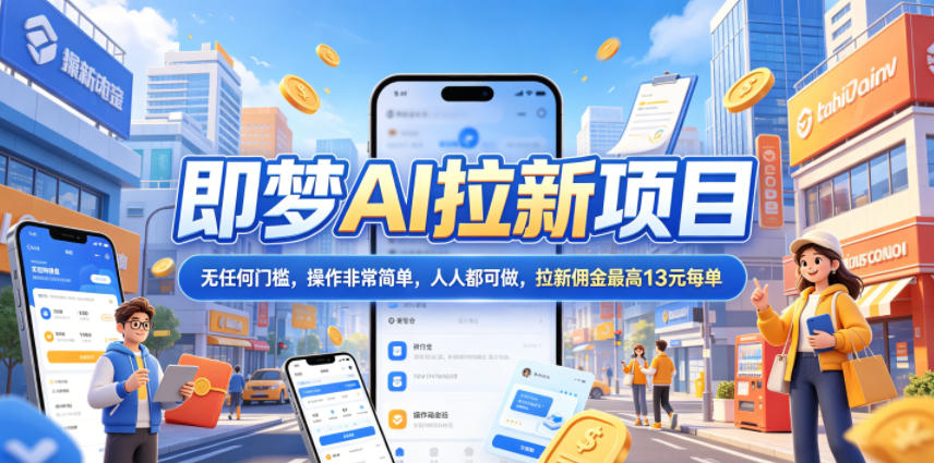 2026年即梦AI拉新项目最新玩法，无任何门槛，操作非常简单，人人都可做，拉新佣金最高13米每单（更新6月24日）-锦程资源站