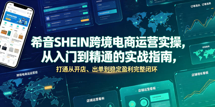 希音SHEIN跨境电商运营实操，从入门到精通的实战指南，打通从开店、出单到稳定盈利完整闭环-锦程资源站