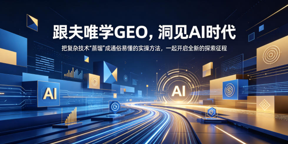 跟夫唯学GEO，洞见AI时代，把复杂技术“蒸馏”成通俗易懂的实操方法，一起开启全新的探索征程-锦程资源站
