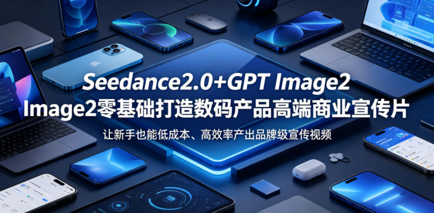 Seedance2.0+GPT Image2零基础打造数码产品高端商业宣传片，让新手也能低成本、高效率产出品牌级宣传视频-锦程资源站