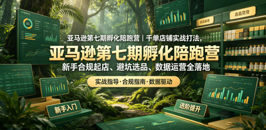 亚马逊第七期孵化陪跑营｜千单店铺实战打法，新手合规起店、避坑选品、数据运营全落地（更新0625）-锦程资源站