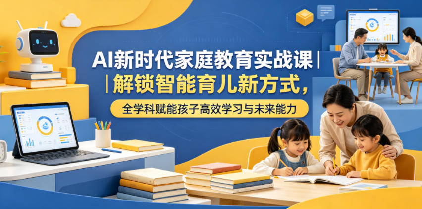 AI新时代家庭教育实战课｜解锁智能育儿新方式，全学科赋能孩子高效学习与未来能力-锦程资源站