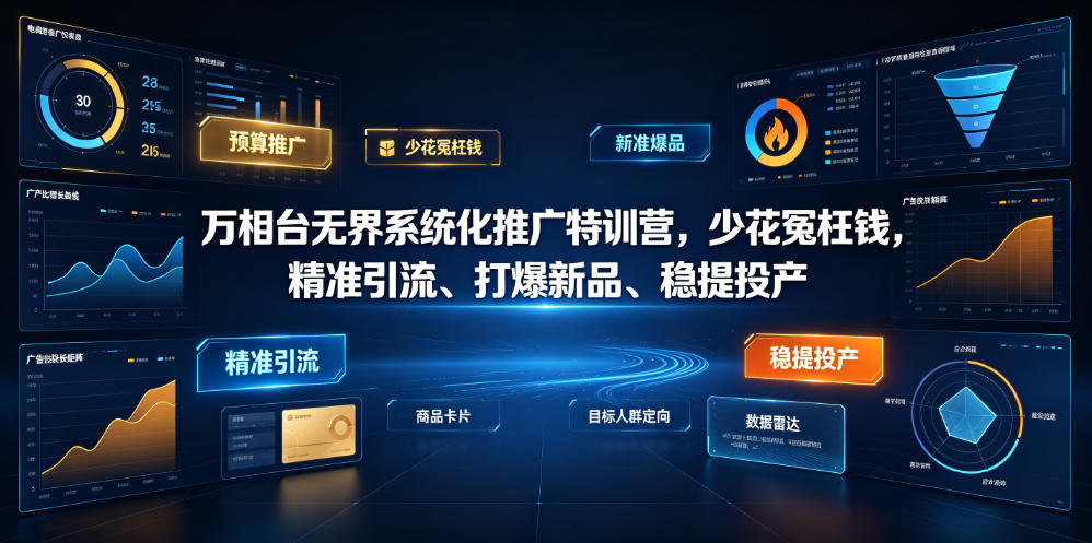 万相台无界系统化推广特训营VI0.0，少花冤枉钱，精准引流、打爆新品、稳提投产（全程录音+字幕）-锦程资源站