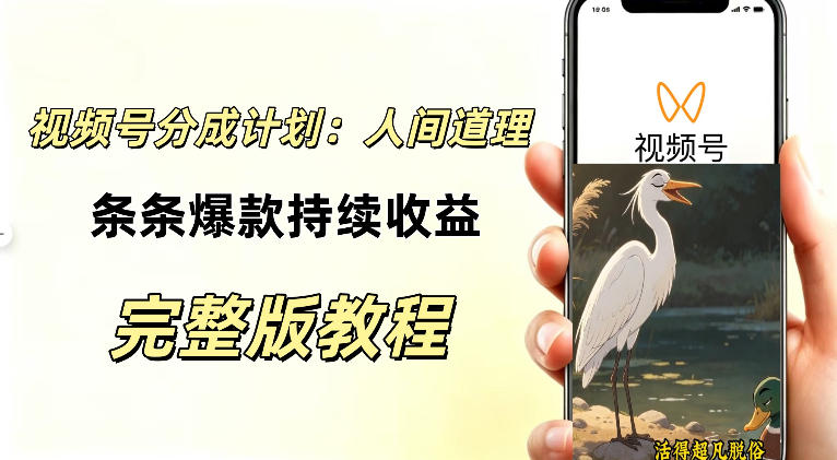 视频号新玩法之AI动漫画风励志视频,不用会画画、不用拍摄,持续化收益,详细拆解-锦程资源站
