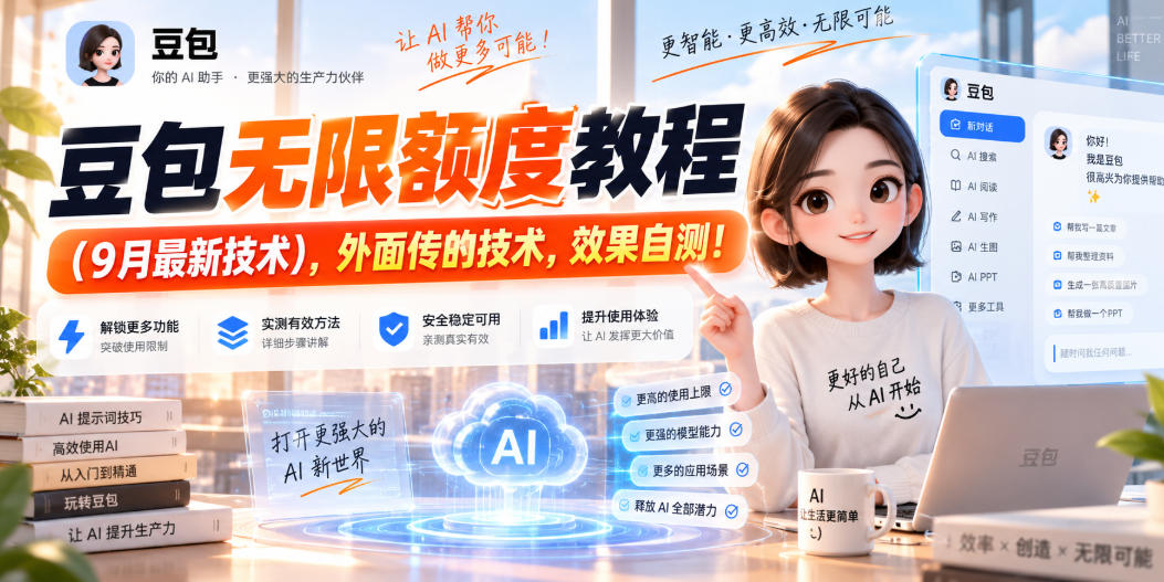 豆包无限额度教程(9月最新技术),外面传的技术,效果自测!-锦程资源站