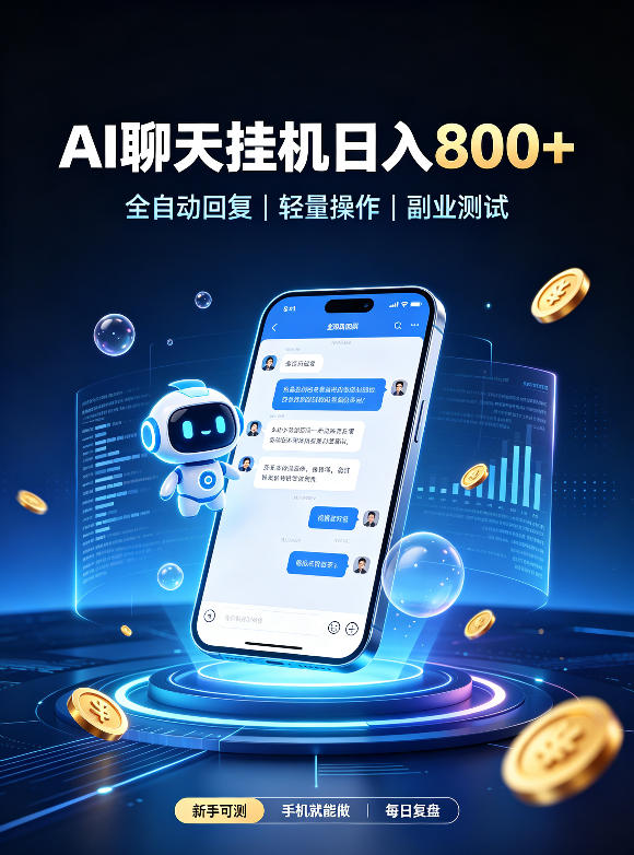 AI聊天挂G项目,日入800+,适用个人副业,工作室矩阵操作,无需真人实时值守【揭秘】-锦程资源站