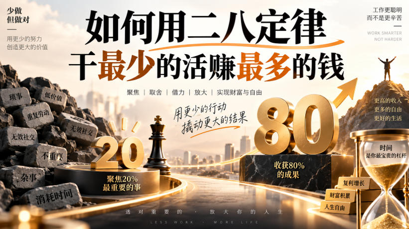 付费文章:如何用二八定律干最少的活賺最多的钱-锦程资源站