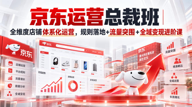 京东运营总裁班｜全维度店铺体系化运营，规则落地+流量突围+全域变现进阶课-锦程资源站