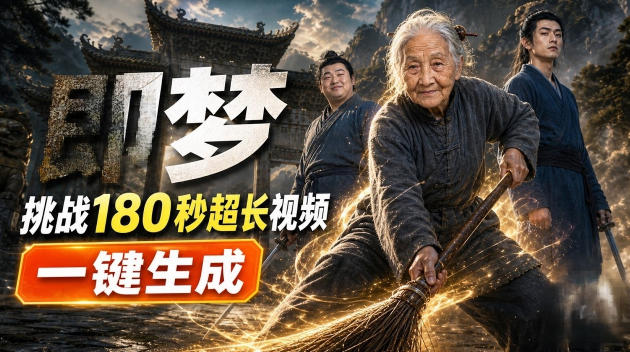 即梦挑战180秒超长视频!一键生成3分钟电影?完整制作流程详细分享!-锦程资源站