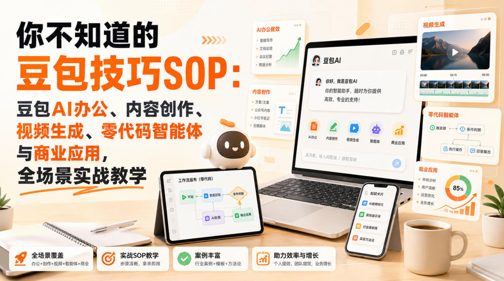 你不知道的豆包技巧SOP:豆包AI办公、内容创作、视频生成、零代码智能体与商业应用,全场景实战教学-锦程资源站
