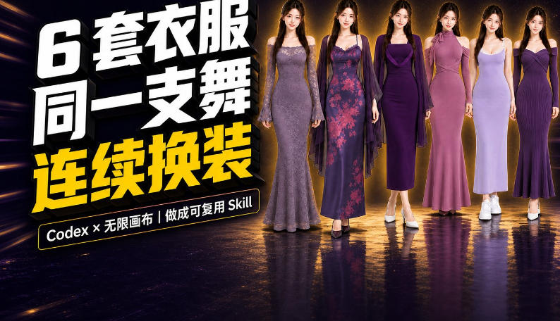 同一支舞,6套衣服按顺序切换:我把服装换装视频做成了一个Skill-锦程资源站