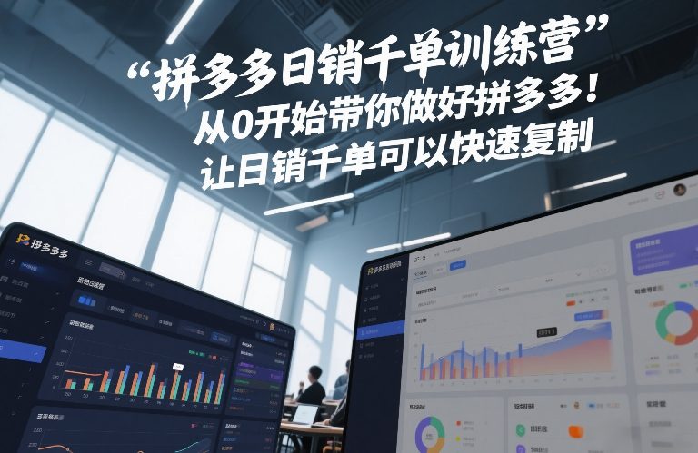 拼多多日销千单训练营,从0开始带你做好拼多多,让日销千单可以快速复制(更新26年8月)-锦程资源站