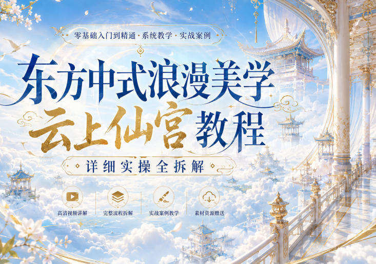 东方中式浪漫美学云上仙宫教程,详细实操全拆解-锦程资源站