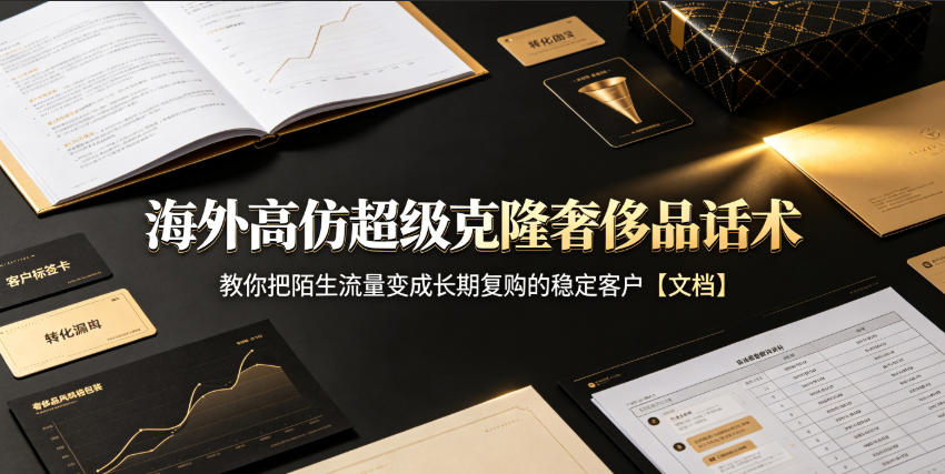 海外高仿超级克隆奢侈品话术,教你把陌生流量变成长期复购的稳定客户【文档】-锦程资源站