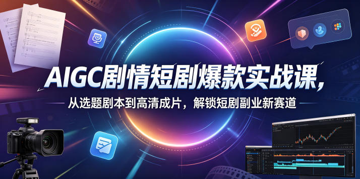 AIGC剧情短剧爆款实战课,从选题剧本到高清成片,解锁短剧副业新赛道(更新0906)-锦程资源站