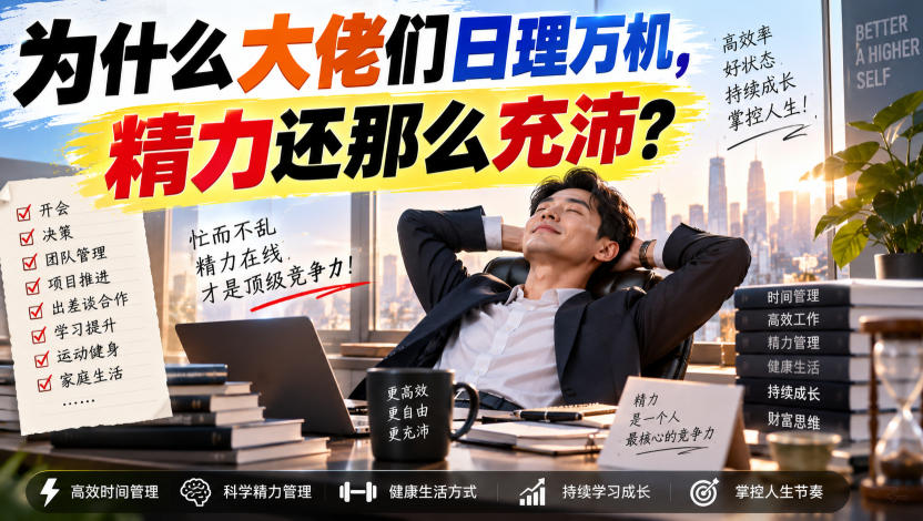 付费文章：为什么大佬们日理万机，精力还那么充沛？-锦程资源站