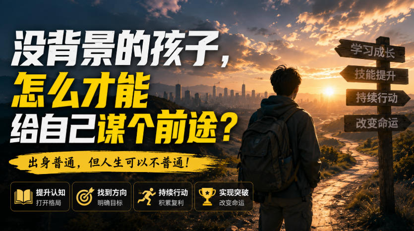 付费文章：没背景的孩子，怎么才能给自己谋个前途？-锦程资源站