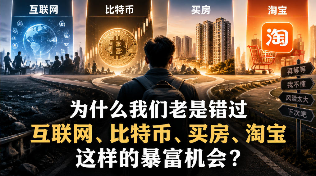 某社群付费文章：为什么我们老是错过互联网、比特币、买房、淘宝这样的暴富机会？-锦程资源站