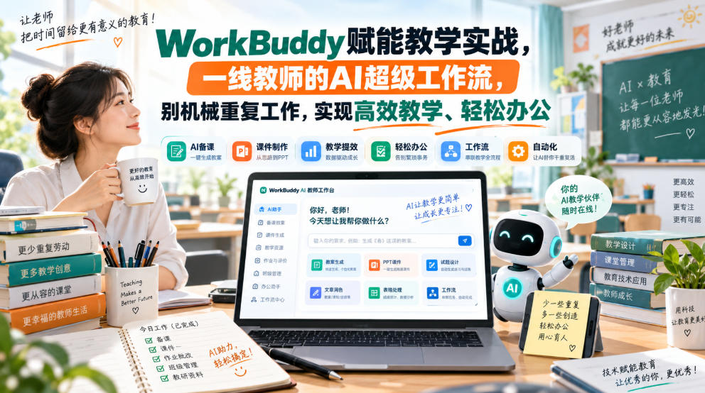 WorkBuddy赋能教学实战，一线教师的AI超级工作流，别机械重复工作，实现高效教学、轻松办公-锦程资源站