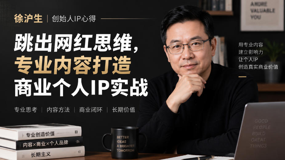 徐沪生创始人IP心得｜跳出网红思维，专业内容打造商业个人IP实战【文档】-锦程资源站