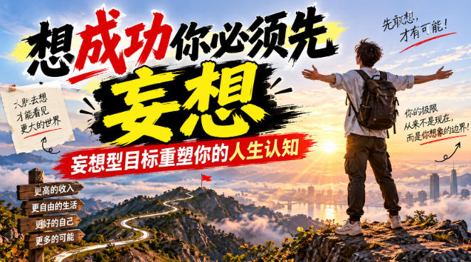 付费文章：想成功你必须先妄想，妄想型目标重塑你的人生认知-锦程资源站